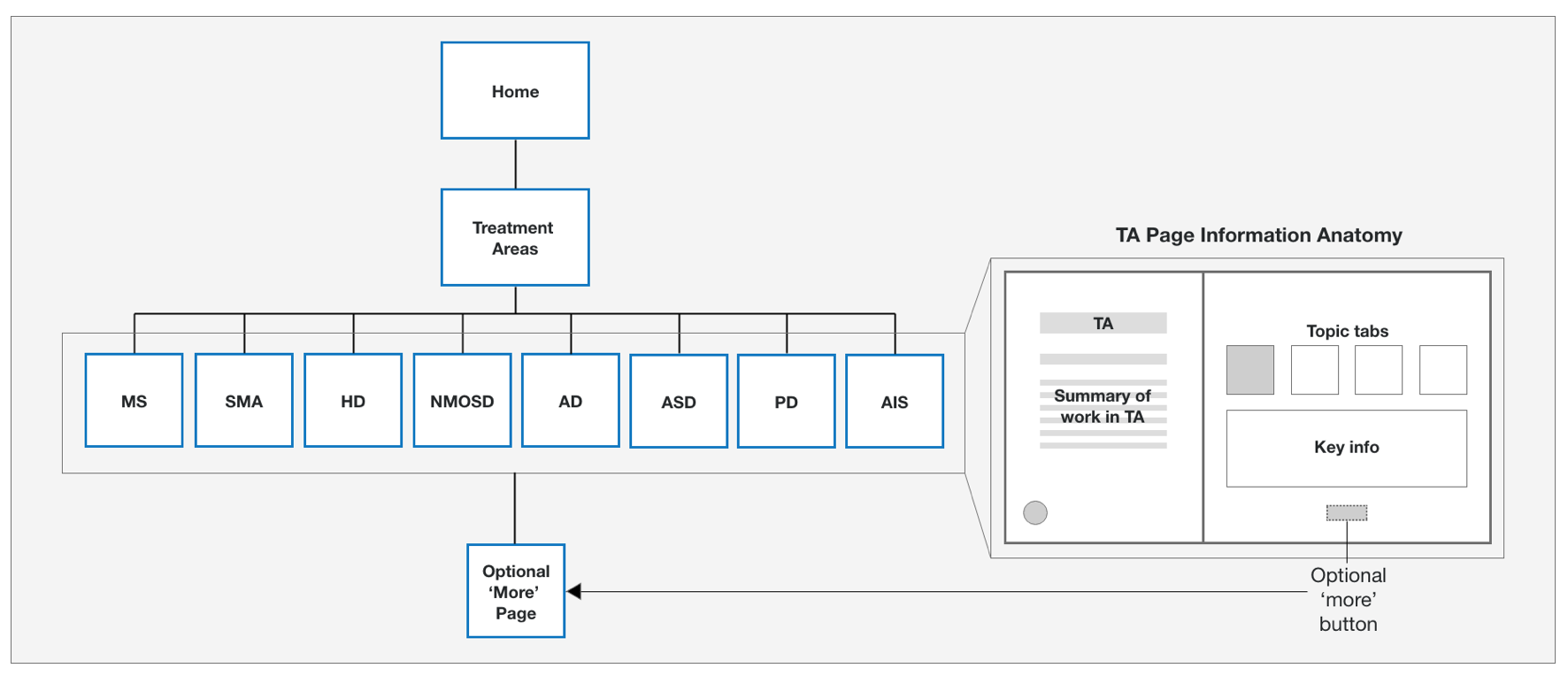 Roche information architecture and UI flow